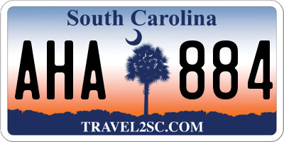 SC license plate AHA884