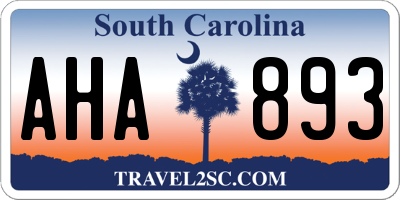 SC license plate AHA893