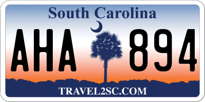 SC license plate AHA894