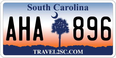 SC license plate AHA896