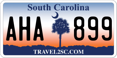 SC license plate AHA899