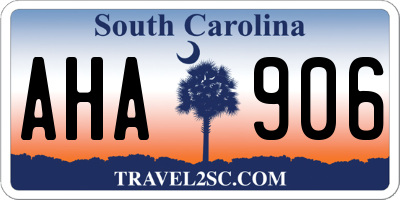 SC license plate AHA906