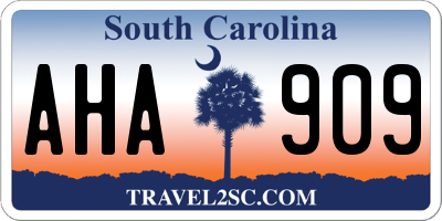 SC license plate AHA909