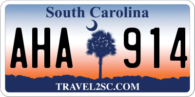 SC license plate AHA914