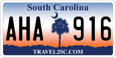SC license plate AHA916