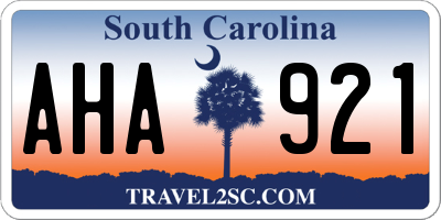 SC license plate AHA921