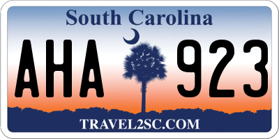 SC license plate AHA923