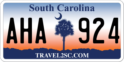 SC license plate AHA924