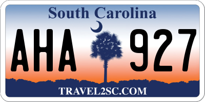 SC license plate AHA927