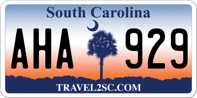 SC license plate AHA929