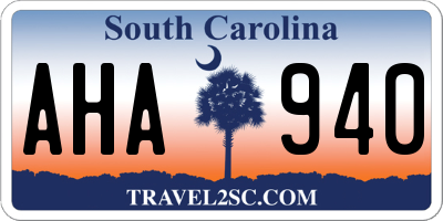 SC license plate AHA940