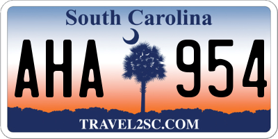 SC license plate AHA954