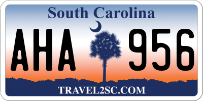 SC license plate AHA956