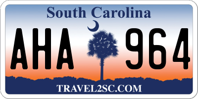 SC license plate AHA964