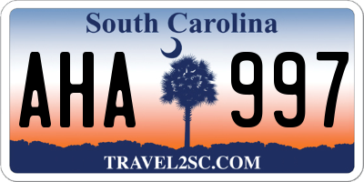 SC license plate AHA997
