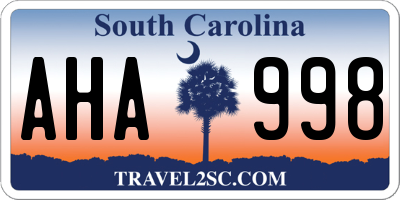 SC license plate AHA998