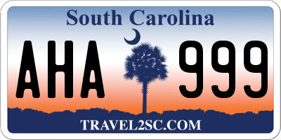 SC license plate AHA999