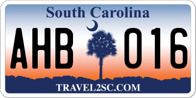SC license plate AHB016