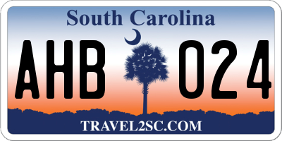SC license plate AHB024
