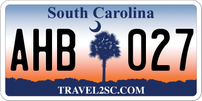 SC license plate AHB027