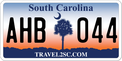 SC license plate AHB044