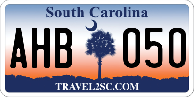 SC license plate AHB050