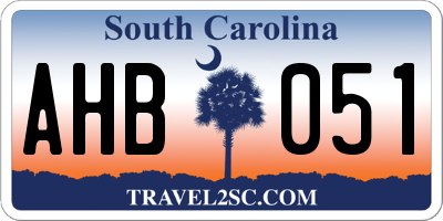 SC license plate AHB051