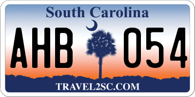 SC license plate AHB054