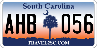 SC license plate AHB056