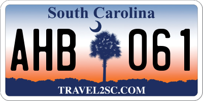 SC license plate AHB061