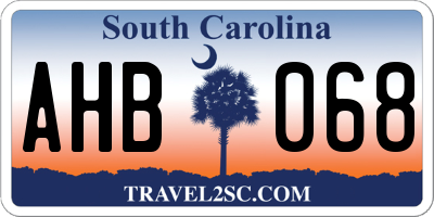 SC license plate AHB068