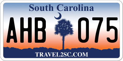 SC license plate AHB075