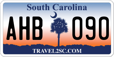 SC license plate AHB090