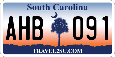 SC license plate AHB091