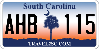 SC license plate AHB115