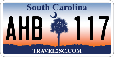 SC license plate AHB117