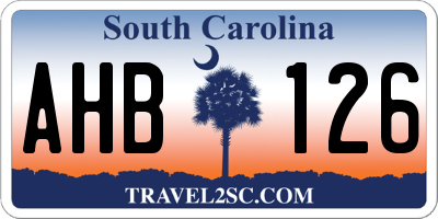 SC license plate AHB126