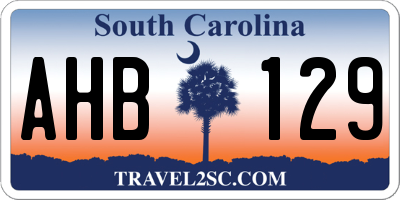 SC license plate AHB129