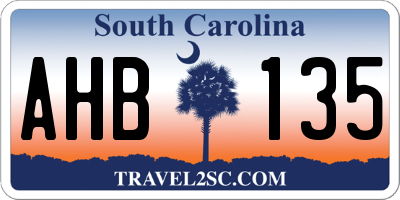 SC license plate AHB135