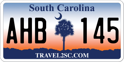 SC license plate AHB145