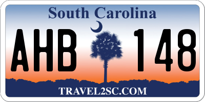 SC license plate AHB148