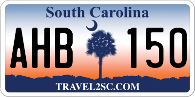 SC license plate AHB150