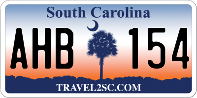 SC license plate AHB154