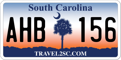 SC license plate AHB156
