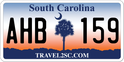 SC license plate AHB159