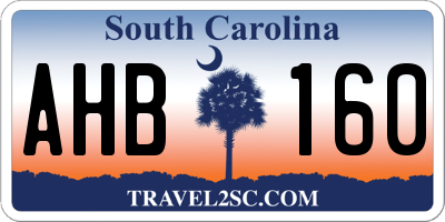 SC license plate AHB160