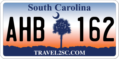 SC license plate AHB162
