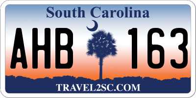 SC license plate AHB163