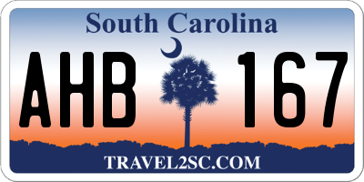 SC license plate AHB167
