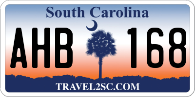 SC license plate AHB168